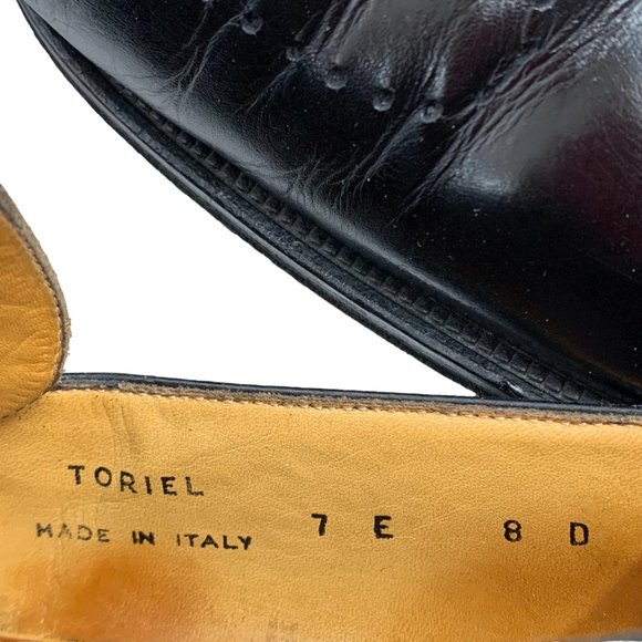 BALLY Toriel Black Leather‎ Brogue Strap Slip on Dress Shoes main image 4